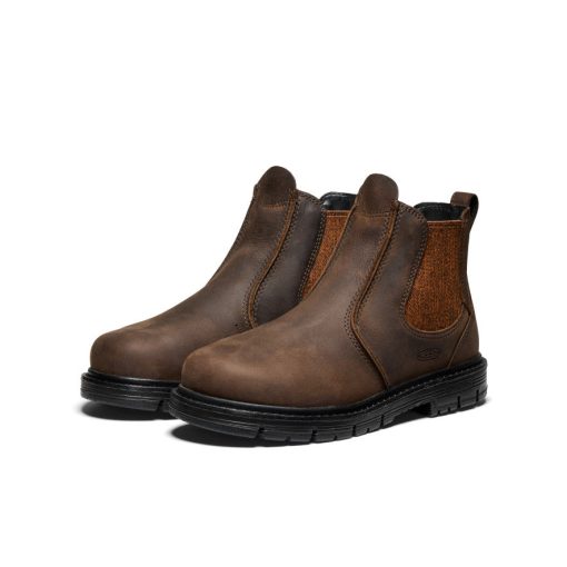 Women's San Jose Pull-On 90° Heel Boot (Aluminum Toe)  |  Cascade Brown/Black - Image 2