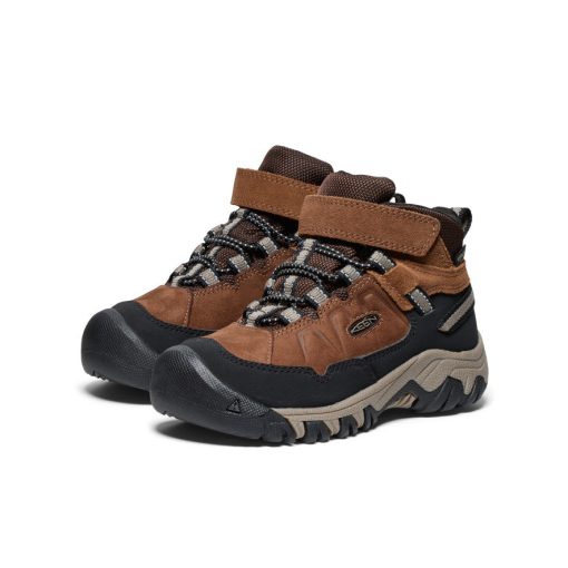 Little Kids' Targhee IV Waterproof Hiking Boot  |  Bison/Brindle - Image 2