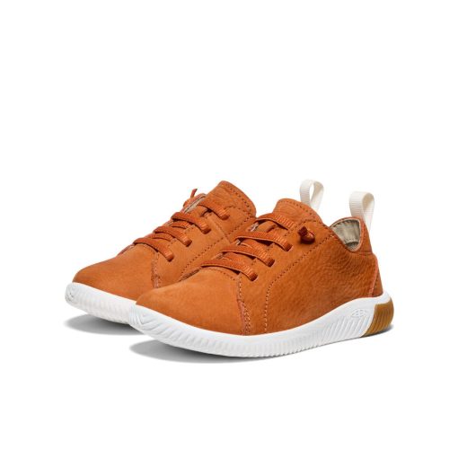 Little Kids' KNX Leather Sneaker  |  Gold Flame/Star White - Image 2