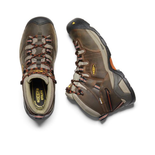 Men's Detroit XT Waterproof Boot (Soft Toe)  |  Black Olive/Leather Brown - Image 4
