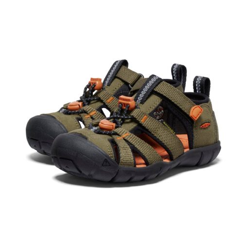 Little Kids' Seacamp II CNX  |  Dark Olive/Gold Flame - Image 2