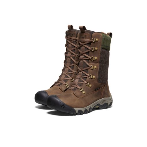 Women's Greta Tall Waterproof Boot  |  Dark Earth/Green Plaid - Image 2