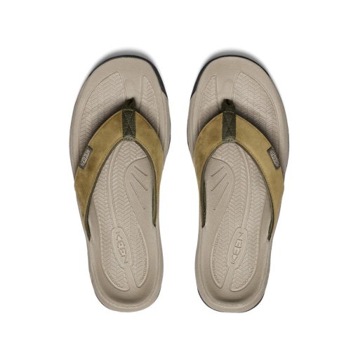 Men's Kona Leather Flip-Flop  |  Martini Olive/Forest Night - Image 4