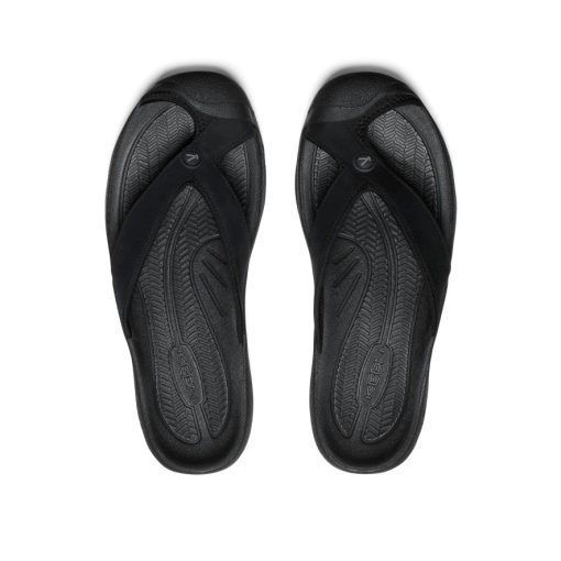 Men's Waimea Leather Flip-Flop  |  Black/Black - Image 4
