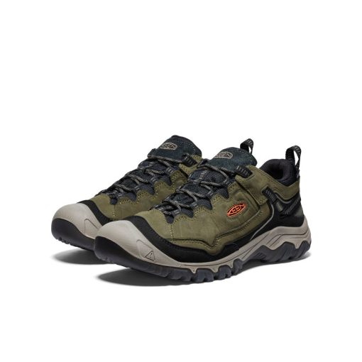 Men's Targhee IV Waterproof Hiking Shoe  |  Dark Olive/Gold Flame - Image 2